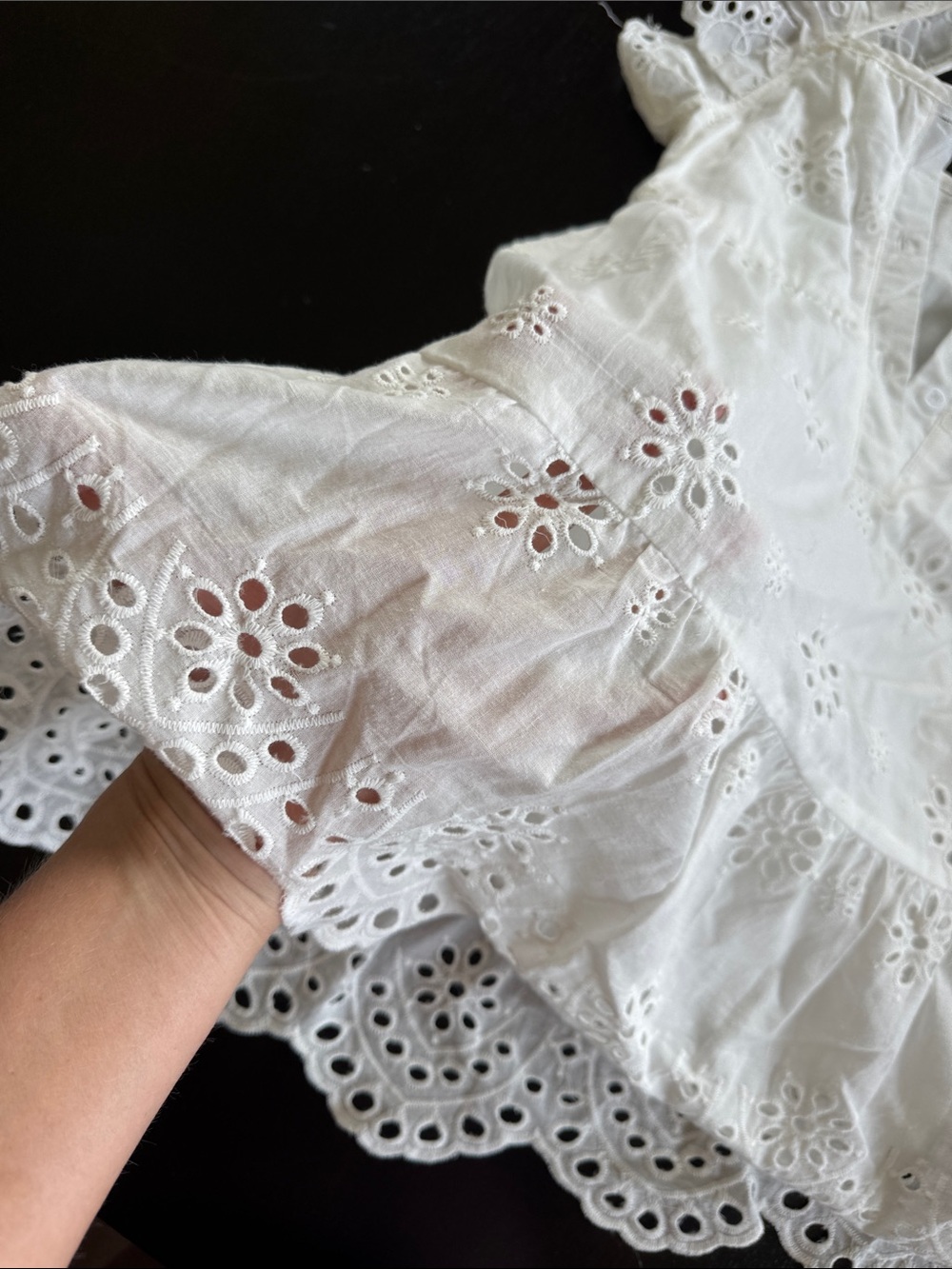 Zara White Eyelet Ruffle Strap Dress - Picture 3 of 3